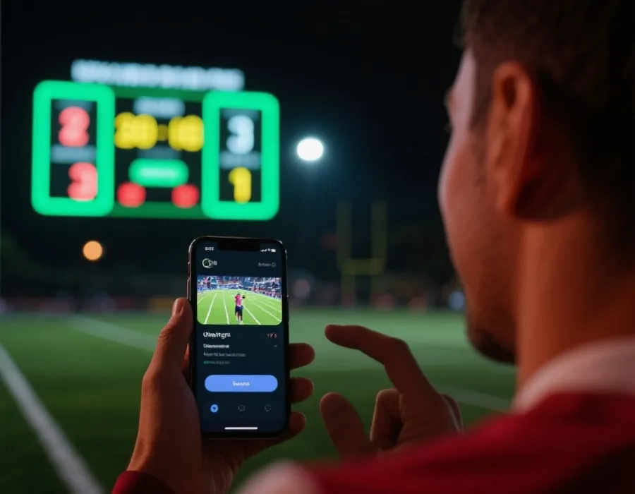 手机查看比赛直播与比分